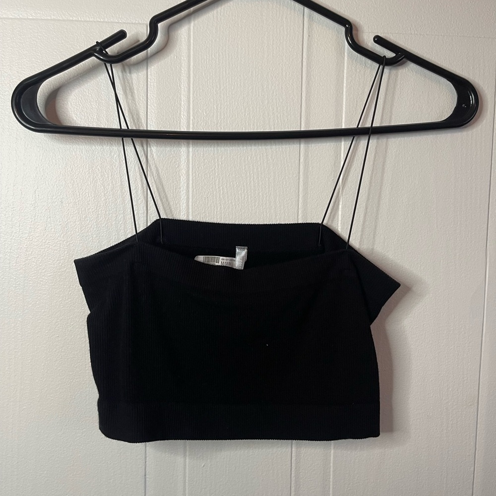 Two Crop Tops with String Shoulders